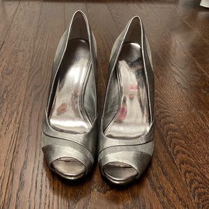 Silver Nine West heels